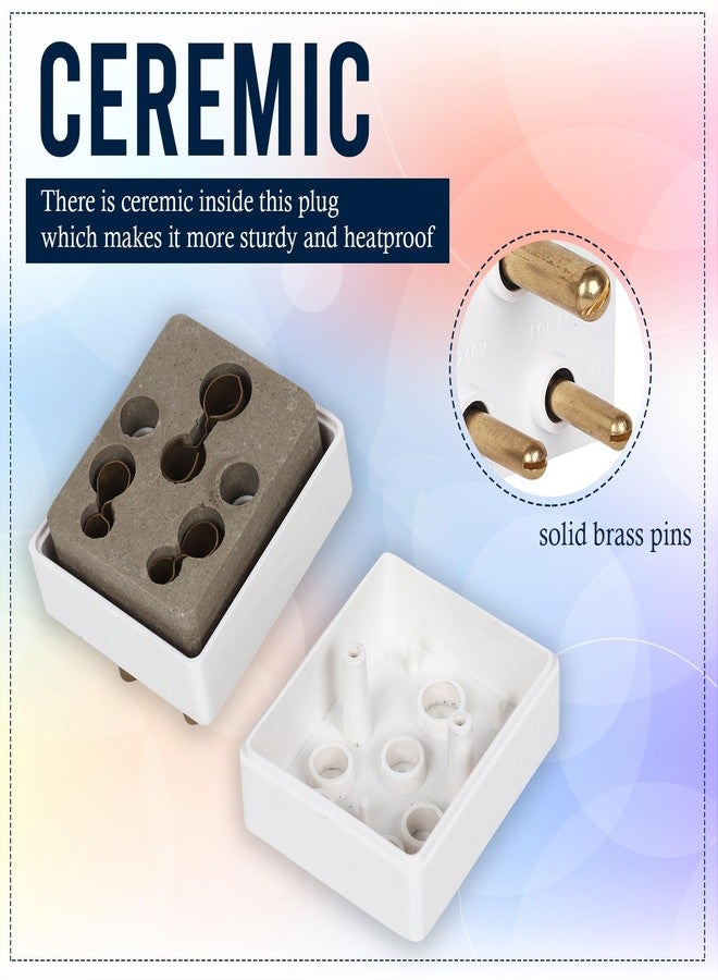 MICA 6 amp. to 16 amp. Ceramic Inside Solid 3 Pin Conversion Plug and MICA 2 Pin 6 amp. Universal Travel Adapter Conversion Plug (1) - Image 3
